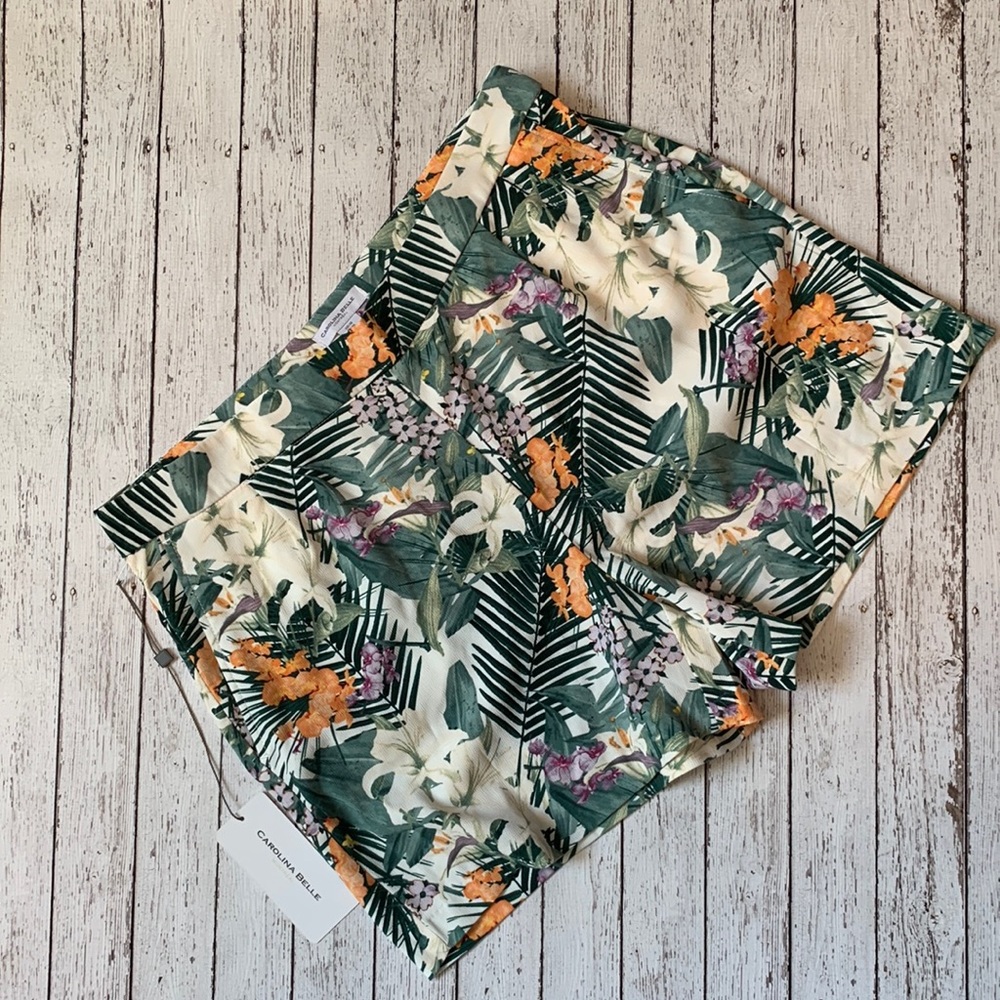 Tropical Print Shorts - Size 10 - Caroline Belle